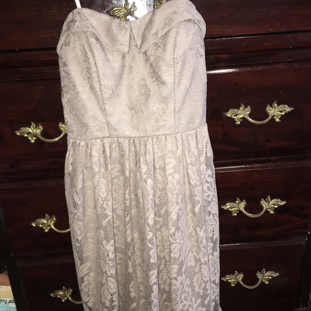 Strapless lace babydoll dress